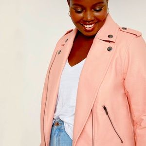Eloquii SZ 18/20 Pink Faux Leather Moto Jacket